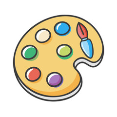 art palette icon, art palette vector illustration-simple illustration of art palette, perfect for art palette logos and icons