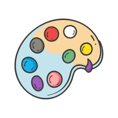 Obraz premium art palette icon, art palette vector illustration-simple illustration of art palette, perfect for art palette logos and icons