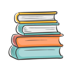 books stack icon, books stack vector illustration-simple illustration of books stack, perfect for books stack logos and icons