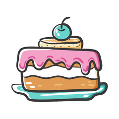cake icon, cake vector illustration-simple illustration of cake, perfect for cake logos and icons