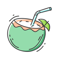 coconut water icon, coconut water vector illustration-simple illustration of coconut water, perfect for coconut water logos and icons