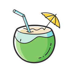 coconut water icon, coconut water vector illustration-simple illustration of coconut water, perfect for coconut water logos and icons