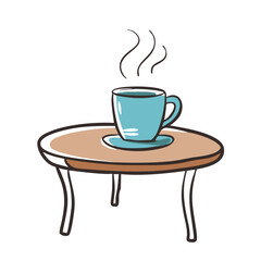 coffee cup on table icon, coffee cup on table vector illustration-simple illustration of coffee cup on table, perfect for coffee cup on table logos and icons