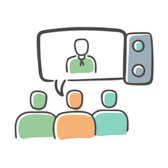 conference call icon, conference call vector illustration-simple illustration of conference call, perfect for conference call logos and icons