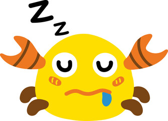 A playful, cartoonish yellow creature with large eyes and claws, featuring a quirky mouth, adding a fun and whimsical touch.