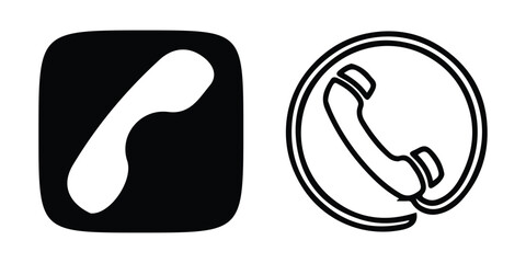 Ringing phone icon. Retro symbol