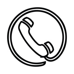 Ringing phone icon. Retro symbol