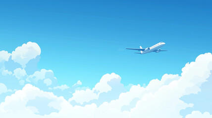 Obraz premium flying airplane in blue sky