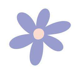 Blue flower shape hand drawn