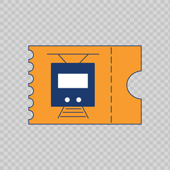 Railway ticket icon in bold line. Vector