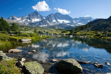 Naklejka premium Mountain lake serene