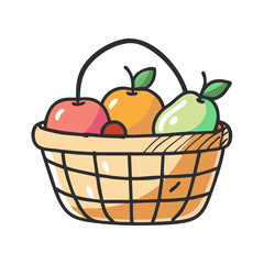 fruit basket icon, fruit basket vector illustration-simple illustration of fruit basket, perfect for fruit basket logos and icons