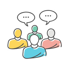 group discussion icon, group discussion vector illustration-simple illustration of group discussion, perfect for group discussion logos and icons
