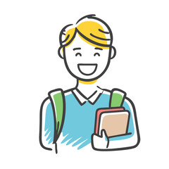 happy student icon, happy student vector illustration-simple illustration of happy student, perfect for happy student logos and icons