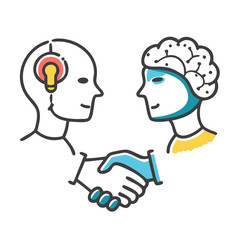 human ai collaboration icon, human ai collaboration vector illustration-simple illustration of human ai collaboration, perfect for human ai collaboration logos and icons