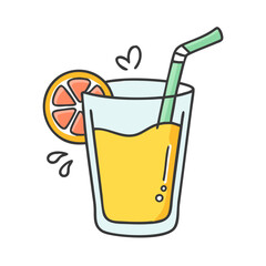 juice glass icon, juice glass vector illustration-simple illustration of juice glass, perfect for juice glass logos and icons