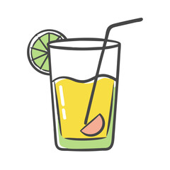 juice glass icon, juice glass vector illustration-simple illustration of juice glass, perfect for juice glass logos and icons