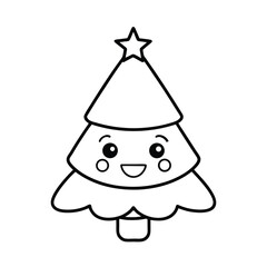 chibi christmas element on white background