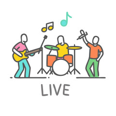 live band icon, live band vector illustration-simple illustration of live band, perfect for live band logos and icons