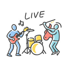 Fototapeta premium live band icon, live band vector illustration-simple illustration of live band, perfect for live band logos and icons