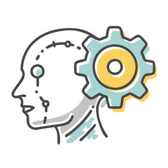 machine learning icon, machine learning vector illustration-simple illustration of machine learning, perfect for machine learning logos and icons