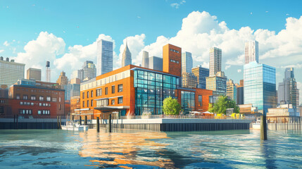 Fototapeta premium Orientation & Layout Architects carefully orient buildings to take advantage of iconic views. Open floor plans allow the view to be visible from multiple angles. 
