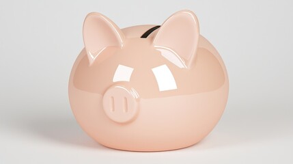 Pastel pink piggy bank, glossy finish
