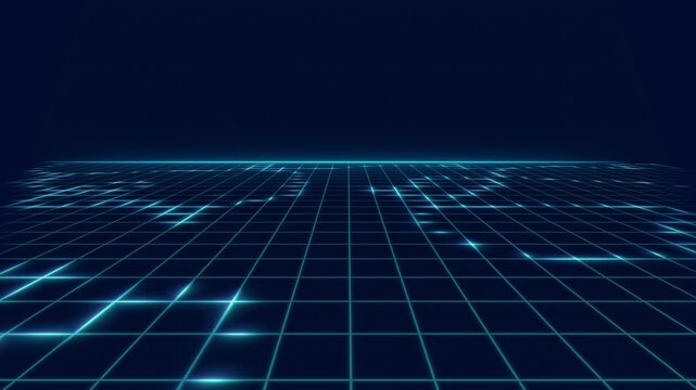 Grid line perspective technology abstract background