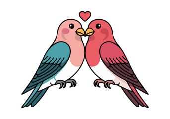 Obraz premium Dia dos Namorados Vector Art - Featuring Heart-Shaped Designs, Love Birds, Cupid, and Romantic Elements in Solid Colors for Valentine's Day Projects, Digital Content, and Print Materials