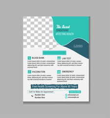 Modern clean  medical flyer template or medical flyer design with best design organic shape