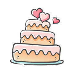 wedding cake icon, wedding cake vector illustration-simple illustration of wedding cake, perfect for wedding cake logos and icons