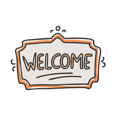 welcome sign icon, welcome sign vector illustration-simple illustration of welcome sign, perfect for welcome sign logos and icons