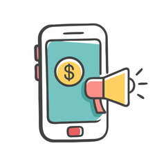 mobile ad icon, mobile ad vector illustration-simple illustration of mobile ad, perfect for mobile ad logos and icons