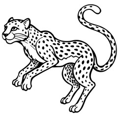 Obraz premium cheetah line art
