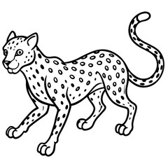 Fototapeta premium cheetah line art