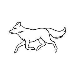 Silhouette of a running wolf