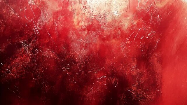 Abstract red and white texture resembling paint streaks, fluid motions background