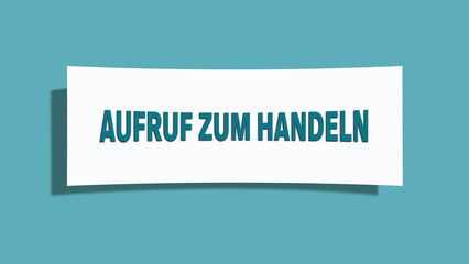 Aufruf zum Handeln (Call to action) - A card isolated on light green background.