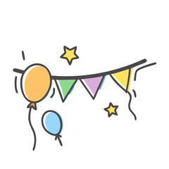 party banner icon, party banner vector illustration-simple illustration of party banner, perfect for party banner logos and icons