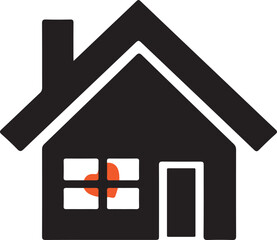 A heart inside a home, symbolizing love for family and home life