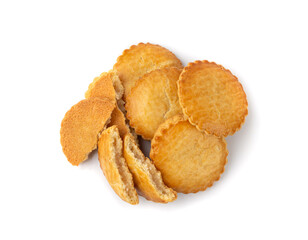 Netherlands traditional cookies isolated, Holland almond filled cake, Dutch marzipan pastry