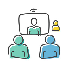 remote meeting icon, remote meeting vector illustration-simple illustration of remote meeting, perfect for remote meeting logos and icons