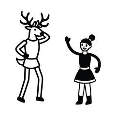 santa claus and reindeer