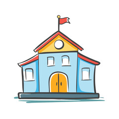 school building icon, school building vector illustration-simple illustration of school building, perfect for school building logos and icons