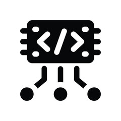 coding glyph icon. Strong and solid vector icon for websites, mobile interfaces, presentations, and visual branding. High quality and easy to edit.