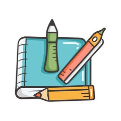 school supplies icon, school supplies vector illustration-simple illustration of school supplies, perfect for school supplies logos and icons