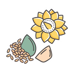 seeds sunflower or chia icon, seeds sunflower or chia vector illustration-simple illustration of seeds sunflower or chia, perfect for seeds sunflower or chia logos and icons