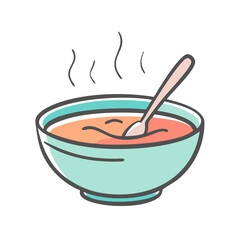 soup bowl icon, soup bowl vector illustration-simple illustration of soup bowl, perfect for soup bowl logos and icons