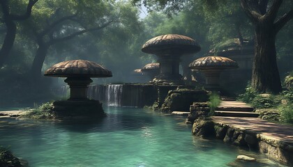 Fantasy Forest Pool Pathway