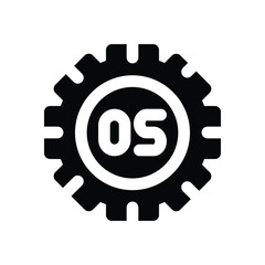 operating system glyph icon. Strong and solid vector icon for websites, mobile interfaces, presentations, and visual branding. High quality and easy to edit.